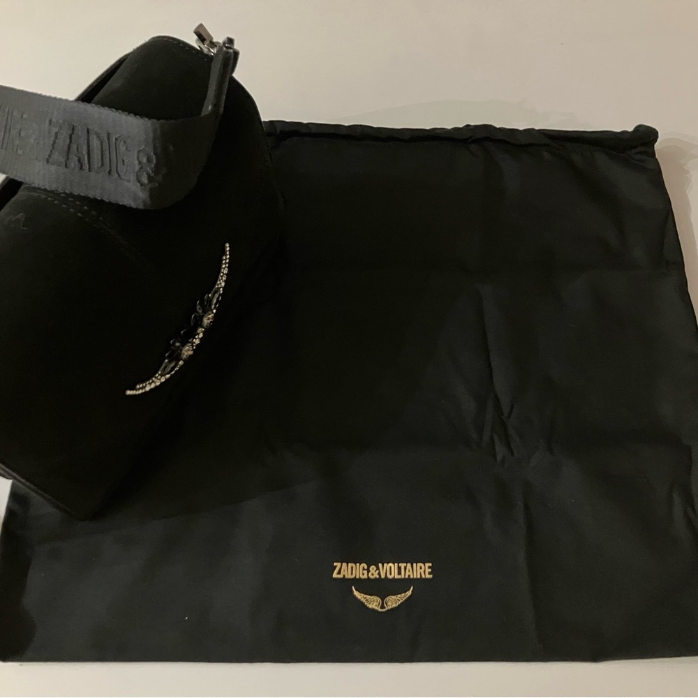 Zadig & Voltaire bag /crossbody . Black suede .NEW - Picture 9 of 9